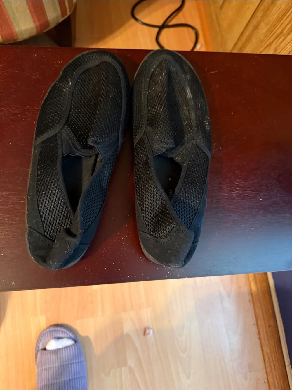 Men's Black Mesh Slip-On Loafers
